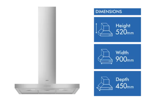 Smeg 90cm Wallmount T-Shape Rangehood KBTAU900XE